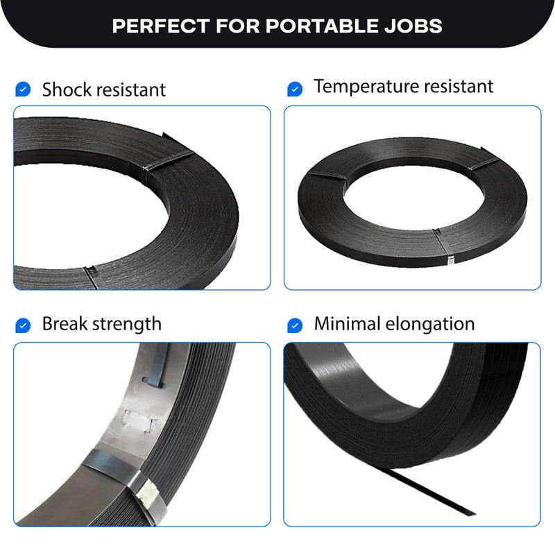 IDL Packaging 1/2" x .020" x 200' Steel Strapping Coil (1100 Lbs Break Strength) in Self-Dispensed Ð¡ardboard Box - Portable Strong Banding with Superior Cut-Resistance - Heavy Pallet Strapping - Image 4